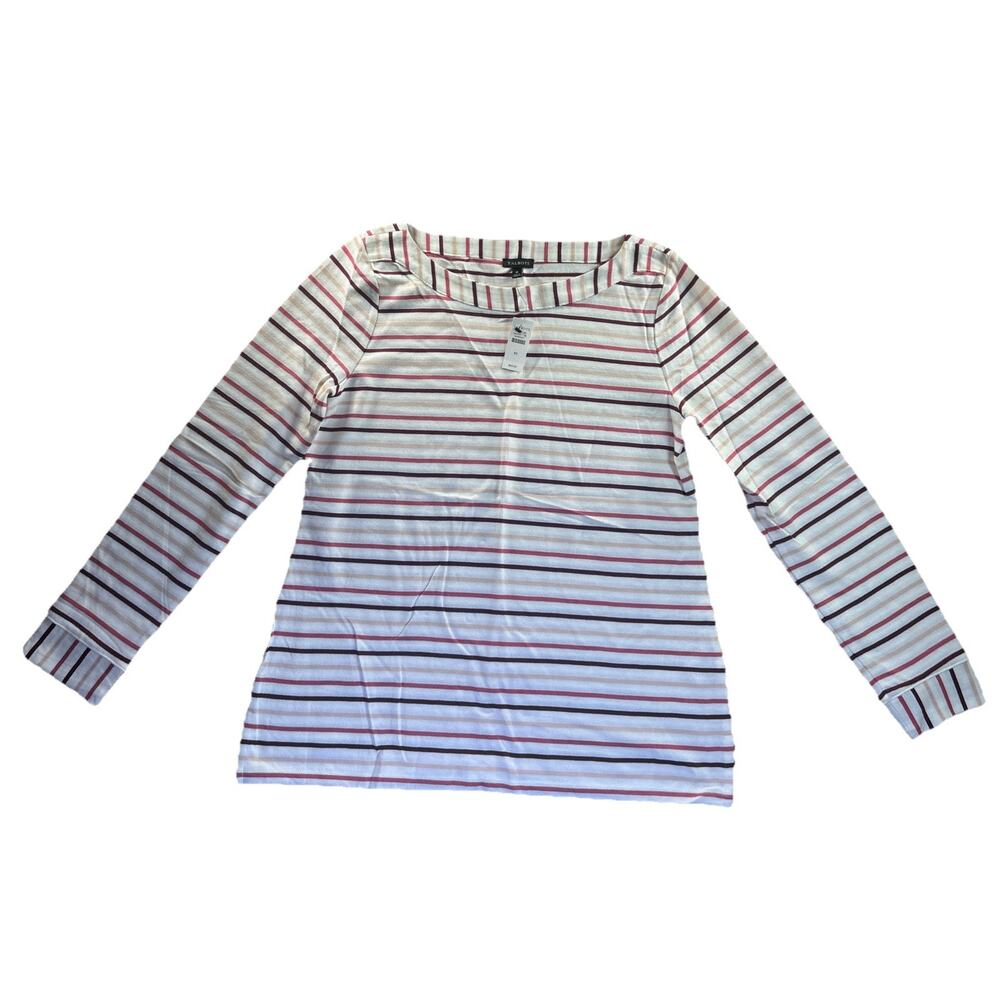 Talbots Women’s Striped Long Sleeve Pullover Top Multicolor Size Medium